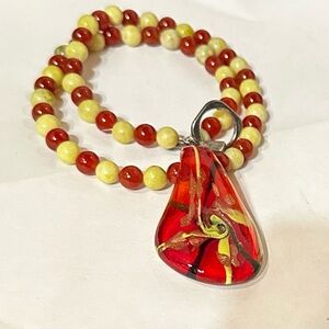 Glass contemporary necklace